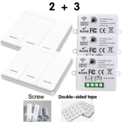 WIFI Mini switch Tuya Smart Life APP Push Button Light Switch RF 433Mhz Wall Panel DIY Relay Module Timer Google Home Alexa