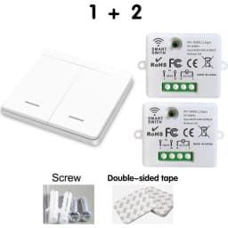 WIFI Mini switch Tuya Smart Life APP Push Button Light Switch RF 433Mhz Wall Panel DIY Relay Module Timer Google Home Alexa