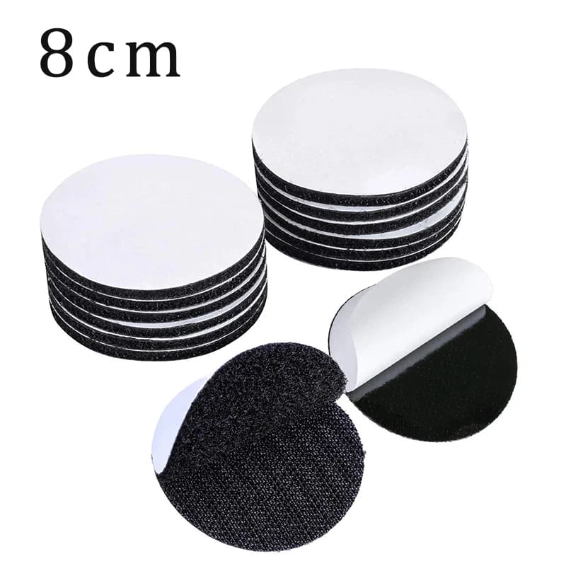 5-20pcs 8cm Black Strong Self Adhesive Fastener Dots Stickers Sofa Mat Carpet Anti Slip Temperature Resistance Hook loop