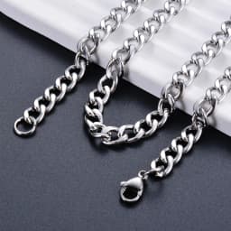 Width 3mm/4.5mm/5mm/6mm/7mm/7.5mm Stainless Steel Curb Cuban Link Chains Punk  Chain Necklace Chokers Jewelry For Men Women