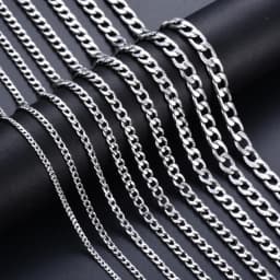 Width 3mm/4.5mm/5mm/6mm/7mm/7.5mm Stainless Steel Curb Cuban Link Chains Punk  Chain Necklace Chokers Jewelry For Men Women