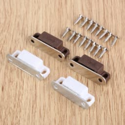 5pcs Magnetic Catches w/screws Small Metal Cabinet Door Cupboard Preventing Protecting 27x10mm White/Brown Mini Stopper Kitchen