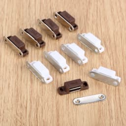5pcs Magnetic Catches w/screws Small Metal Cabinet Door Cupboard Preventing Protecting 27x10mm White/Brown Mini Stopper Kitchen