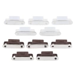 5pcs Magnetic Catches w/screws Small Metal Cabinet Door Cupboard Preventing Protecting 27x10mm White/Brown Mini Stopper Kitchen