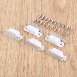 5pcs Magnetic Catches w/screws Small Metal Cabinet Door Cupboard Preventing Protecting 27x10mm White/Brown Mini Stopper Kitchen