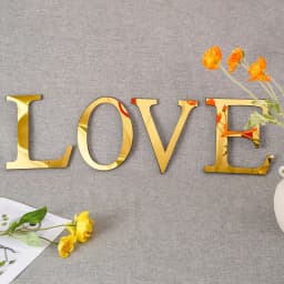 English Alphabet Acrylic Gold Wall Stickers Home Decor For Living Room Bedroom Cabinet 3D Mirror Poster Peel & Stick Wallpaper