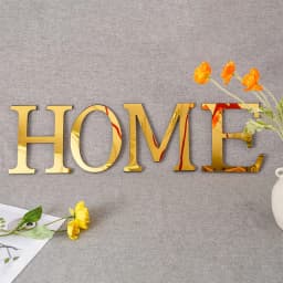 English Alphabet Acrylic Gold Wall Stickers Home Decor For Living Room Bedroom Cabinet 3D Mirror Poster Peel & Stick Wallpaper