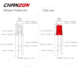 Diffused F5 5mm Led Diode Kit White Red Green Blue Yellow Orange 2V 3V Bulb Light Emitting Assortment Diy Arduino Pcb Circuit