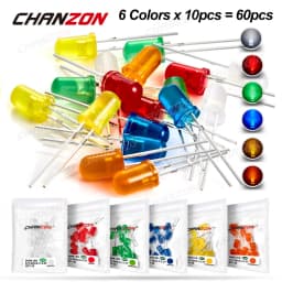 Diffused F5 5mm Led Diode Kit White Red Green Blue Yellow Orange 2V 3V Bulb Light Emitting Assortment Diy Arduino Pcb Circuit