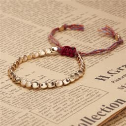 Handmade Tibetan Buddhist Creative Irregular Copper Beads Red Black Rope Lucky Bracelet Amulet For Women Men Couple Bracelets