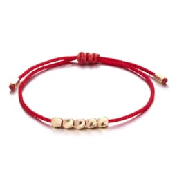 Handmade Tibetan Buddhist Creative Irregular Copper Beads Red Black Rope Lucky Bracelet Amulet For Women Men Couple Bracelets