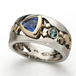 Elegant Women Silver and Gold Color Fashion Ring Hollow Out Inlaid Blue Stone Engagement Rings for Women Wedding Jewelry