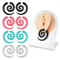 2pcs Acrylic Fake Plug Tunnel Earrings Gauges Faux Spiral Ear Taper Swirl Stud Cheater Stretcher Expander Piercing Body Jewelry