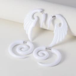 2pcs Acrylic Fake Plug Tunnel Earrings Gauges Faux Spiral Ear Taper Swirl Stud Cheater Stretcher Expander Piercing Body Jewelry