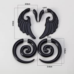 2pcs Acrylic Fake Plug Tunnel Earrings Gauges Faux Spiral Ear Taper Swirl Stud Cheater Stretcher Expander Piercing Body Jewelry