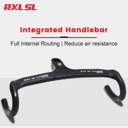 RXL SL Carbon Road Handlebar Integrated With Stem Racing Bike Speed 1-1/8"Black Internal Routing Drop Handle Bars For Bicycle