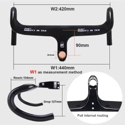 RXL SL Carbon Road Handlebar Integrated With Stem Racing Bike Speed 1-1/8"Black Internal Routing Drop Handle Bars For Bicycle