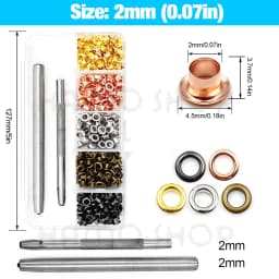 200pcs Metal Eyelet Gromment Kit Eyelet Punch Install Tool Set With Storage Box For LeatherCraft Shoes Belt Cap Bag Tags Clothes