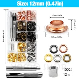 200pcs Metal Eyelet Gromment Kit Eyelet Punch Install Tool Set With Storage Box For LeatherCraft Shoes Belt Cap Bag Tags Clothes