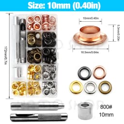 200pcs Metal Eyelet Gromment Kit Eyelet Punch Install Tool Set With Storage Box For LeatherCraft Shoes Belt Cap Bag Tags Clothes