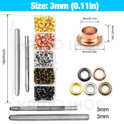 200pcs Metal Eyelet Gromment Kit Eyelet Punch Install Tool Set With Storage Box For LeatherCraft Shoes Belt Cap Bag Tags Clothes