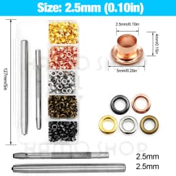 200pcs Metal Eyelet Gromment Kit Eyelet Punch Install Tool Set With Storage Box For LeatherCraft Shoes Belt Cap Bag Tags Clothes