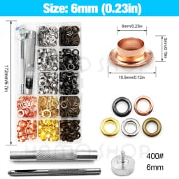 200pcs Metal Eyelet Gromment Kit Eyelet Punch Install Tool Set With Storage Box For LeatherCraft Shoes Belt Cap Bag Tags Clothes