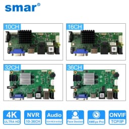 Smar CCTV 9CH 10CH 16CH 32CH 4K NVR Motherboard H.265+Network Video Recorder For 5MP 8MP IP Camera Support Face Detection ONVIF