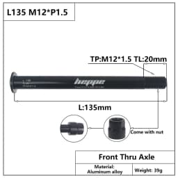 HEPPE MTB Road Bike Thru Axle Front Fork Shaft Skewers Rear Hub Thru Axle 12x142 12x148 12x100 12x110 M12xP1.0/P1.5 Bike Parts