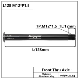 HEPPE MTB Road Bike Thru Axle Front Fork Shaft Skewers Rear Hub Thru Axle 12x142 12x148 12x100 12x110 M12xP1.0/P1.5 Bike Parts