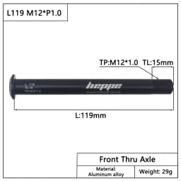 HEPPE MTB Road Bike Thru Axle Front Fork Shaft Skewers Rear Hub Thru Axle 12x142 12x148 12x100 12x110 M12xP1.0/P1.5 Bike Parts