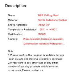 NBR Seal Ring Gasket CS 2.5mm Nitrile Butadiene Rubber Oring Washer OD 7mm~100mm Abrasion Resistance Water-Proof