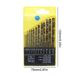 HSS baked yellow twist drill hand electric drill full grind straight handle metal drill bit woodwork drilling accessory tool set