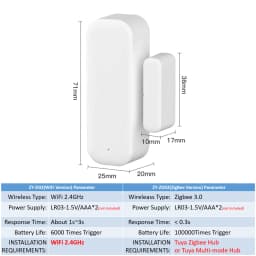 Tuya WiFi Zigbee Door Sensor Window Sensor Contact Sensor For Smart Home Smart Life APP Remote Control for Yandex Alexa