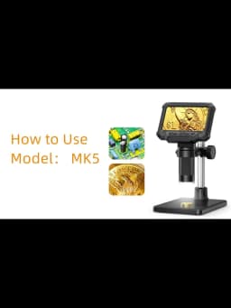Digital Microscope with 4.3inch IPS Screen 1600X Coin Mirroscope with Lights 1920P HD Video Microscope for PCB, Coins, Plants