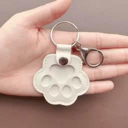 Memorial Leather Pet Hair Storage Bag Cat Paw Keychain Multifunctional Portable Keychain