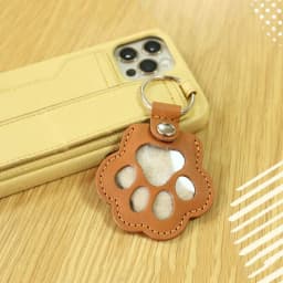 Memorial Leather Pet Hair Storage Bag Cat Paw Keychain Multifunctional Portable Keychain