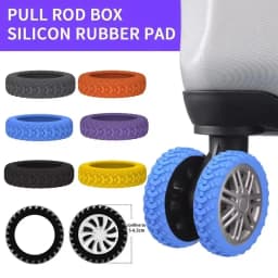 8pcs Reduce Noise Trolley Box Casters Cover Silicone Suitcase Wheels Protection Cover Reduce Noise Travel Luggage Caster Shoes