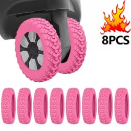 8pcs Reduce Noise Trolley Box Casters Cover Silicone Suitcase Wheels Protection Cover Reduce Noise Travel Luggage Caster Shoes
