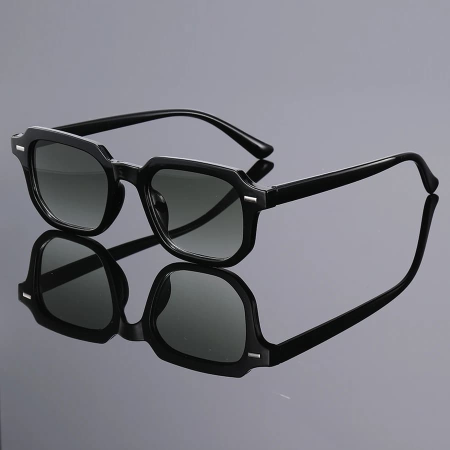 1Pc Men's Fashion Glasses New Trendy Square Frame Retro Rivet Y2K Music Festival Cool Street Style Decoration Suitable for Daily