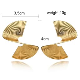 New Personality Metal Drop Earrings for Women Irregular Exaggerated Gold Color Geometric Hollow Butterfly Earrings Pendientes