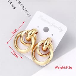 New Personality Metal Drop Earrings for Women Irregular Exaggerated Gold Color Geometric Hollow Butterfly Earrings Pendientes
