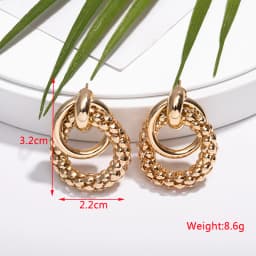 New Personality Metal Drop Earrings for Women Irregular Exaggerated Gold Color Geometric Hollow Butterfly Earrings Pendientes