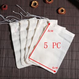 5 PC Cotton Muslin Drawstring Bag For Home Brew Wine Beer Sieve Juice Vegetable Coffee Filter Cooking Herbs Tea Gift Packaging