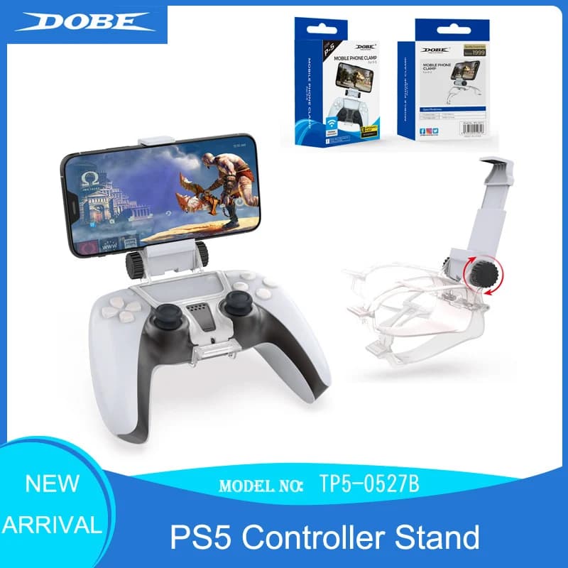 For Sony Playstation Dualshock 5 PS5 Controller Clip Holder Bracket Adjust Mobile Phone Clamp Game Handle Mount Hand Grip Stand