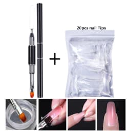 BORN PRETTY 30ml Glitter Acrylic Gel Finger Extension Nail Polish Silver Pink Extension Gel Polish Soak Off Nail Slip Solution
