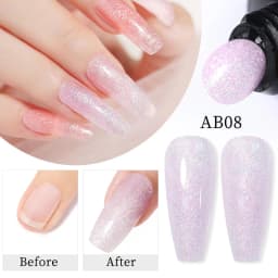 BORN PRETTY 30ml Glitter Acrylic Gel Finger Extension Nail Polish Silver Pink Extension Gel Polish Soak Off Nail Slip Solution