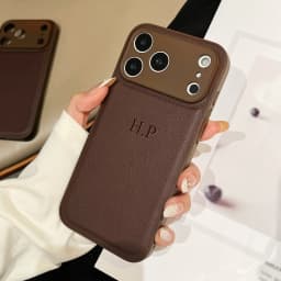 Personalized Luxury Customized Name 3D DIY Hot Engrave Faux Leather Phone Case For IPhone18 17 16 15 14 13 Pro Max Plus Air