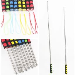 Aerxemrbrae 2M Meters Outdoor Flagpole Stainless Steel Telescopic Flag Pole for Teaching Pointer Tour Guide Banner
