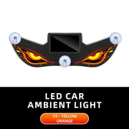 1PCS Solar Power Devil’s Eye Car Window Ambient Light With Suction Cup USB-C Rechargeable Eye Shaped Flashing Warning Lamp